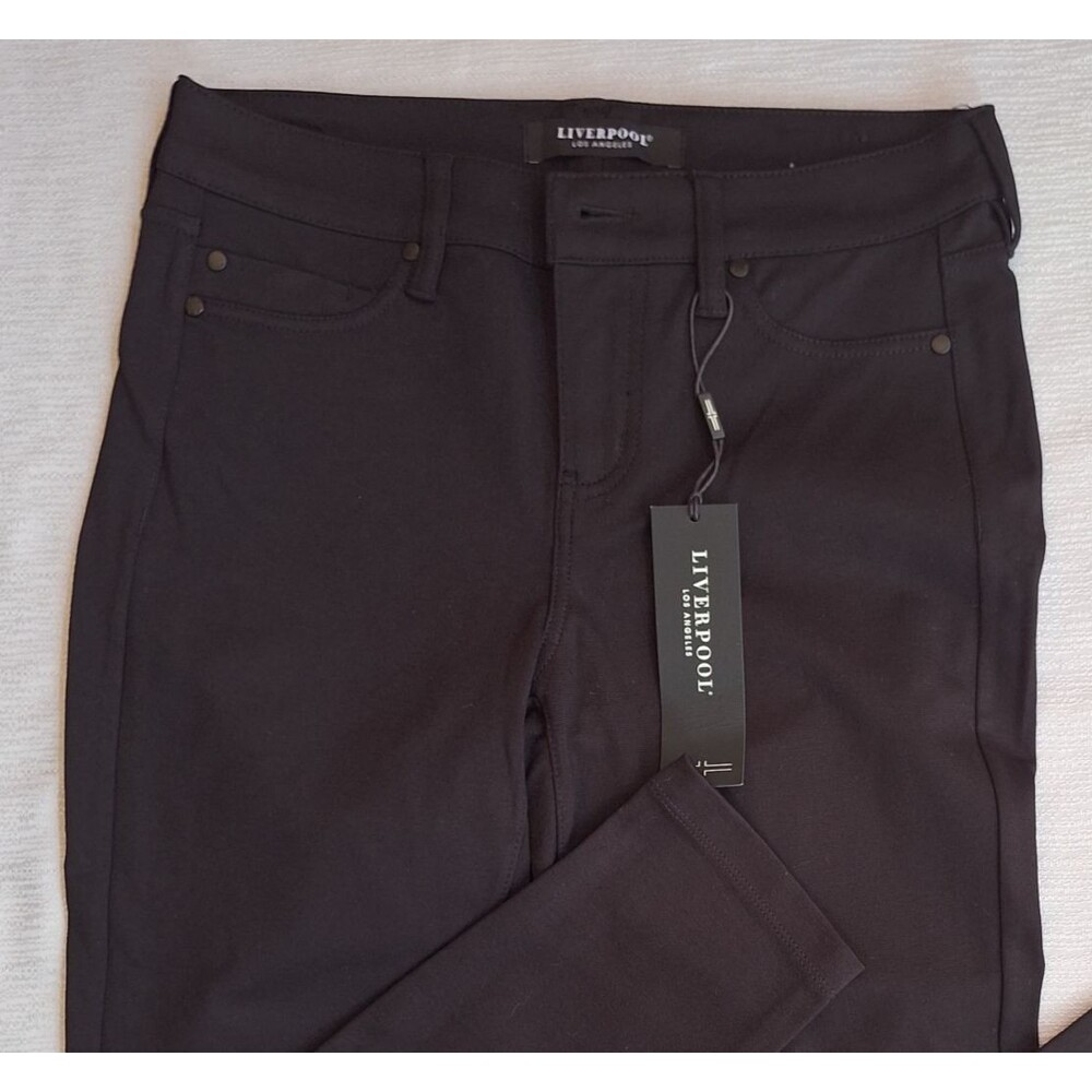 NWT 6/28 Black Stretch Poly Blend Zip Skinny Work School Everyday Pants Jeans